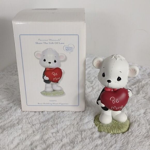 NIB Precious Moments "Bear Holding Heart" Valentine Figurine - Picture 1 of 7